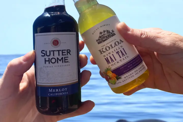 a hand holding a bottle of water