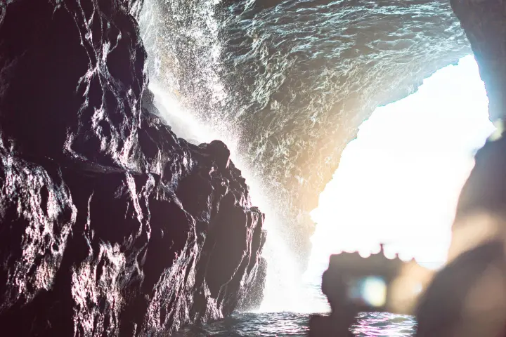 group on a rafting tour on the Na Pali Coast with Kauai Sea Tours