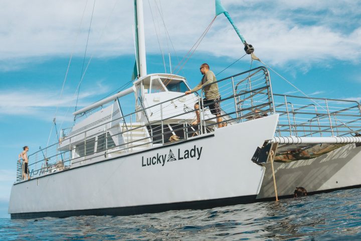 a large ship in the water
