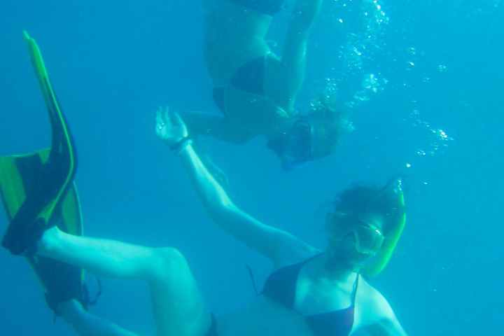 a person swimming in the water