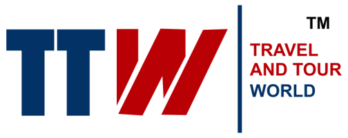 Logo with blue 'TT', red 'W', and text 'Travel and Tour World' on the right.