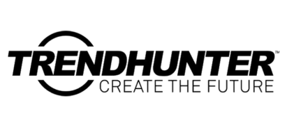 Logo text: TrendHunter Create the Future with a circular design element.
