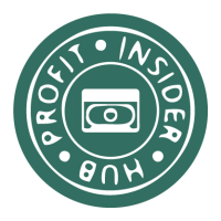 Circular logo with text 'INSIDER HUB PROFIT' and a wallet icon in the center.