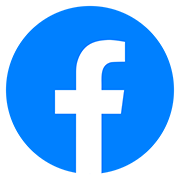 Blue circle with white lowercase letter 'f' at center.